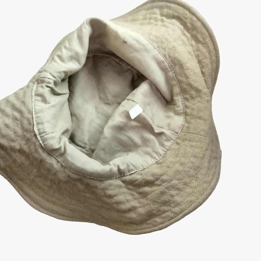 Bucket Hat Cap Birdhouse Garden Khaki Linen Floppy Brim Womens - Picture 8 of 10